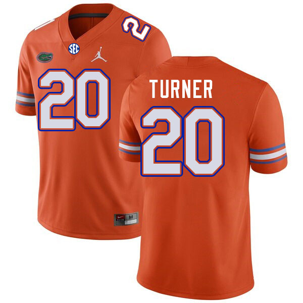 Men #20 Asa Turner Florida Gators College Football Jerseys Stitched-Orange